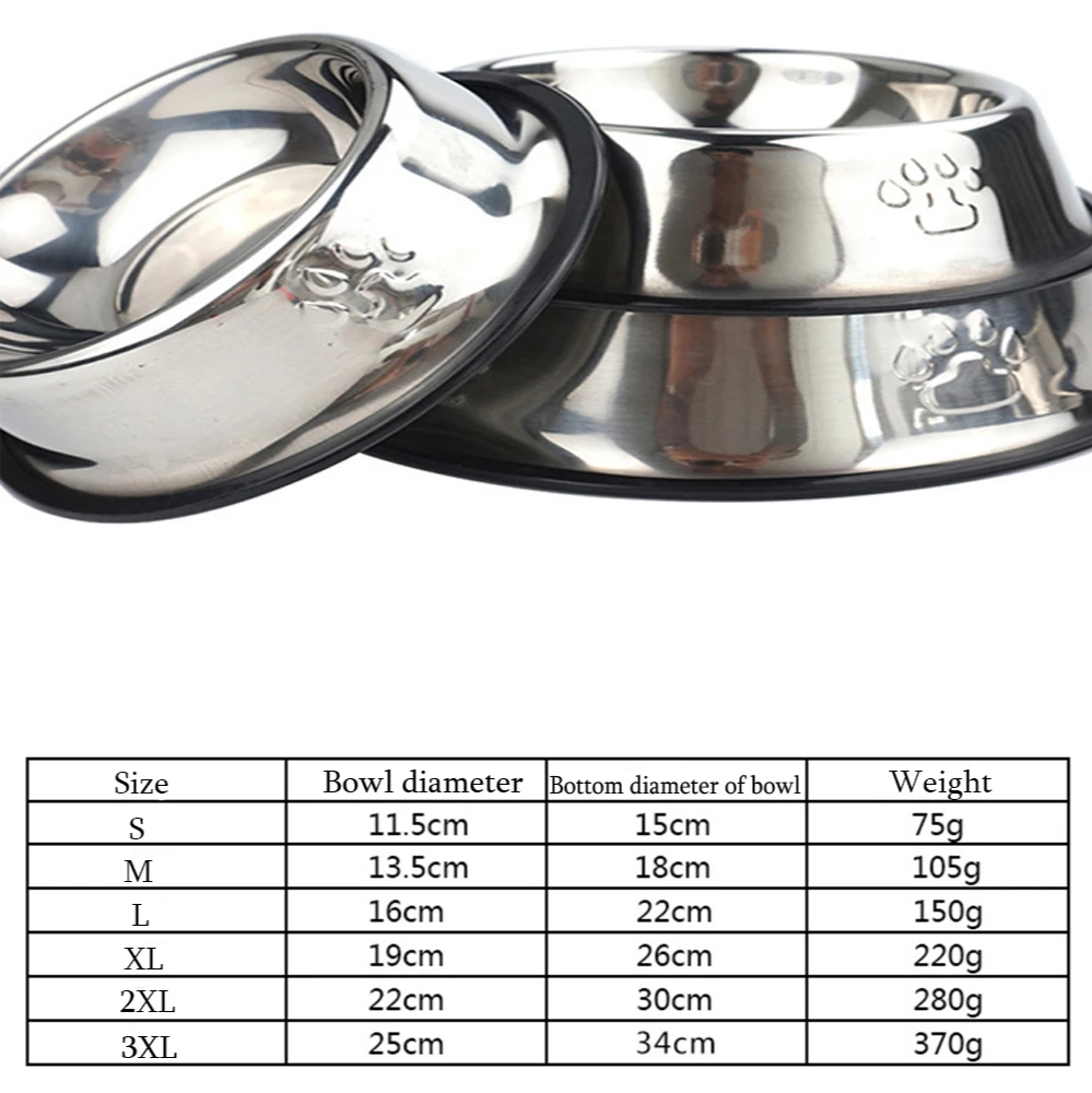 

Pet Feeding Supplies Stainless Steel Dog Bowl For Dish Water Dog Food Bowl Food Feeder Water Bowls For Small Medium Large Dogs