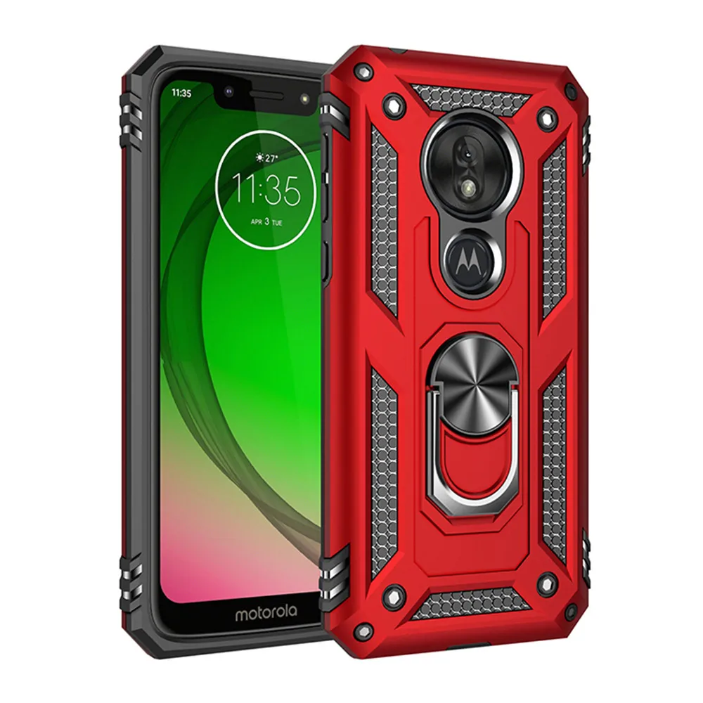 

For Motorola Moto G7 Play Case Cover Armor Rugged Military Car Holder Ring Case For Motorola Moto G7 Play G7play Coque Funda