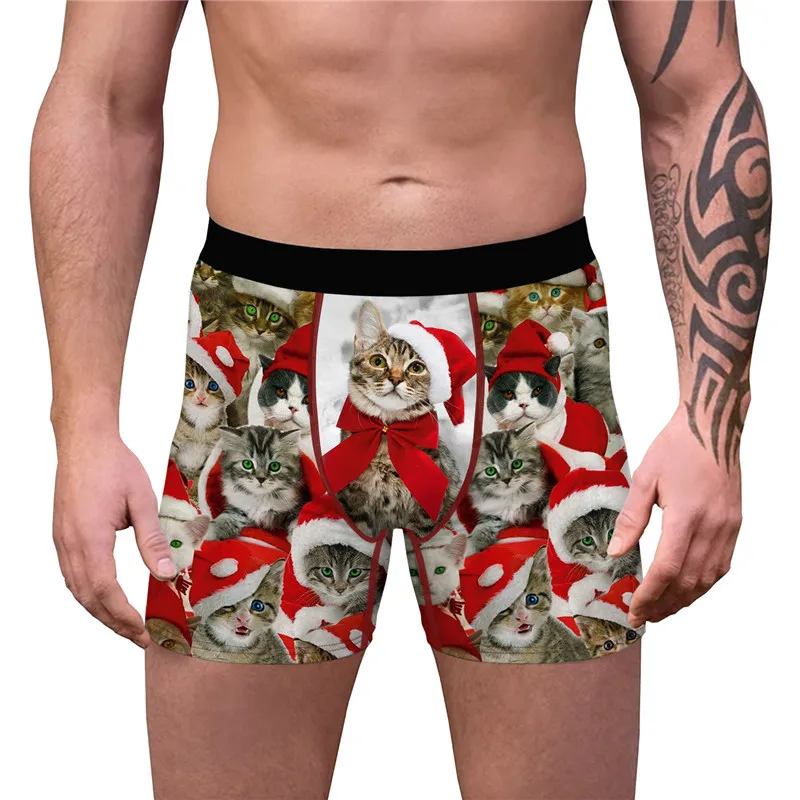 

NADANBAO Underwear 3D Cat Print Funny Boxers Man Swim Trunks Novelty Boxer Shorts