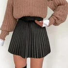 Женская плиссированная мини-юбка, черная трапециевидная короткая юбка с высокой талией, Осень-зима 2021