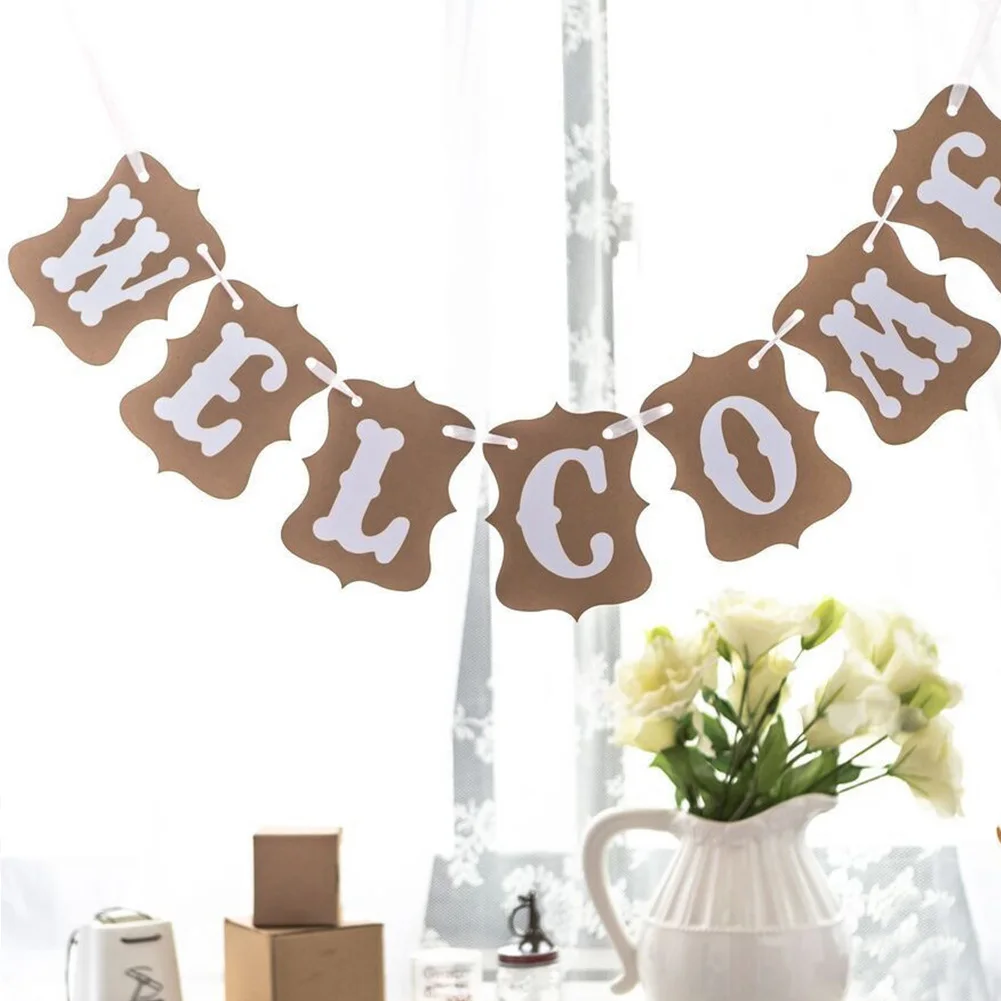 

Vintage Rustic Welcome Banner Home Decoration