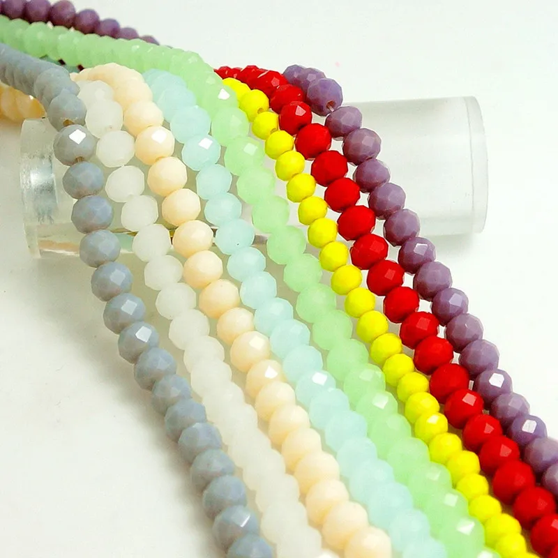 

Rondelle 3mm Crystal Faceted Beads Loose Spacer Beads for Jewelry Making DIY