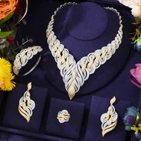 siscathy exclusive design necklace wedding jewelry set women luxury full micro cubic zircon earring bangle bracelet accessories