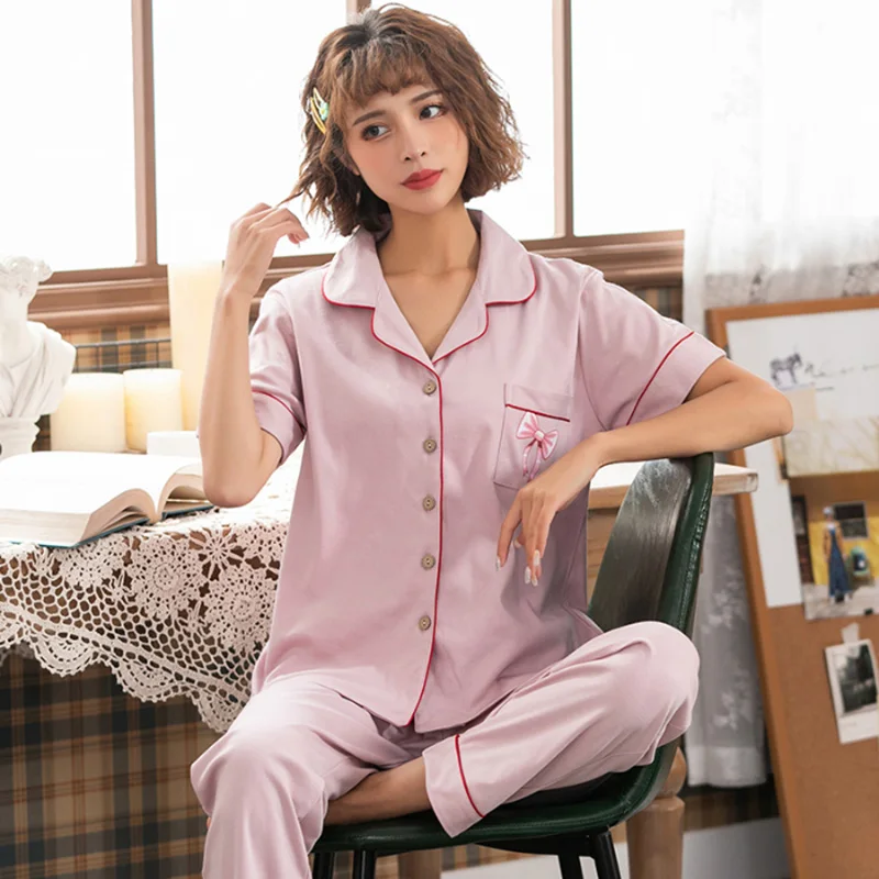 Женские шорты пижамный комплект с коротким рукавом одежда для сна пижамные