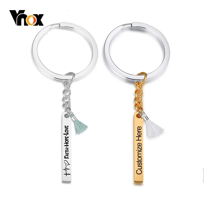 Vnox настраиваемая Вертикальная цепочка для ключей Глянцевая нержавеющая сталь