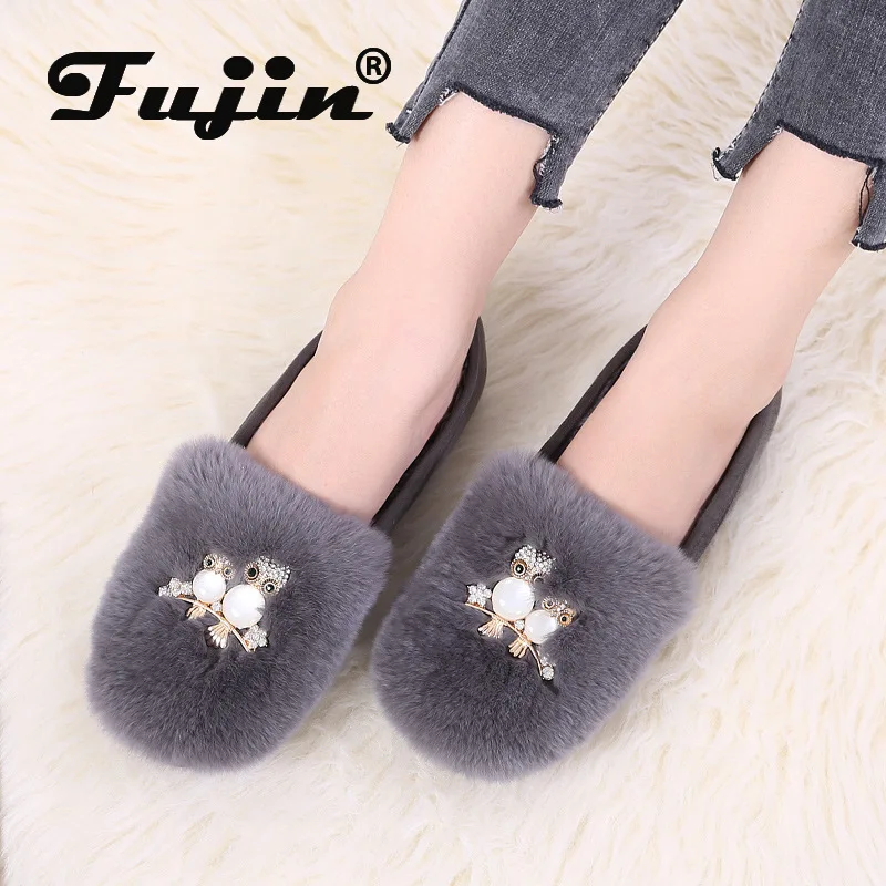 Fujin/мягкая обувь без шнуровки Женские лоферы на плоской подошве высокого