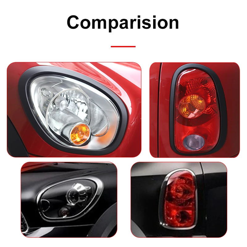 Car Eyebrows Headlight Taillight Frame Rear Lamp Ring Covers Case Sticker For Mini Cooper S R60 Countryman Styling Accessory | Автомобили