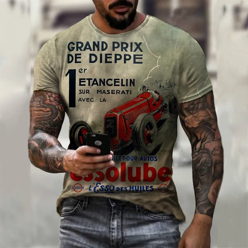 

Men's 3D Pattern Round Neck Short Sleeve Digital Printing Slim Pullover Men's T-shirt 2021 New