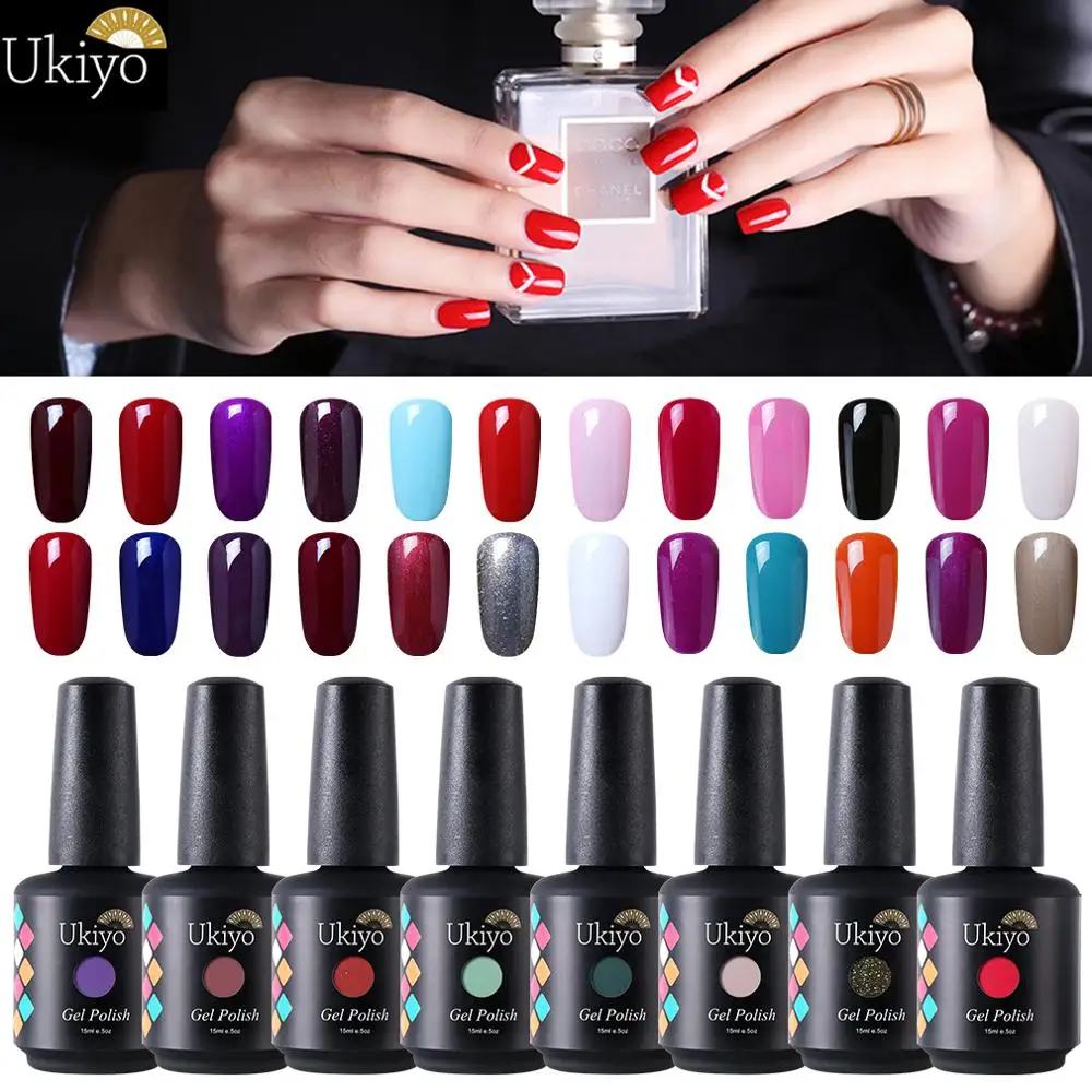 

Укиё 15 мл Однотонная одежда лак для ногтей Гель-лак Vernis перманентность УФ-гель для ногтей био-Гели Soak Off Гель Лаки нейл-арта покрытие для ногт...