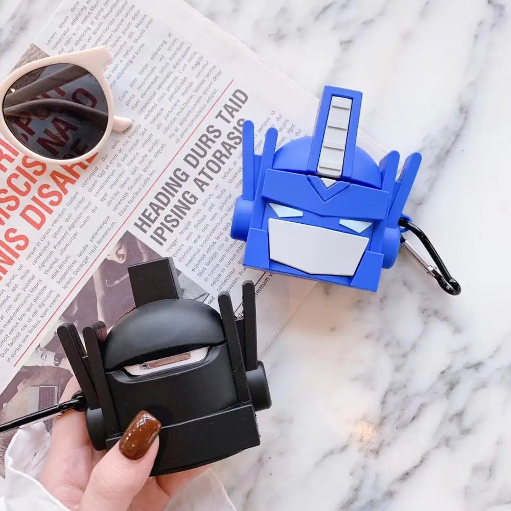 3D Мультяшные Трансформеры Autobots Optimus Prime корпусы гарнитурные для Airpods чехол