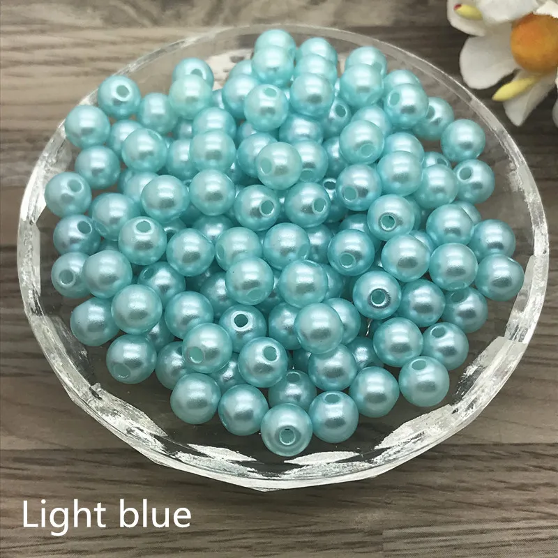 Акриловые жемчужные бусины круглые россыпью с отверстием 4 мм 6 8 10 для