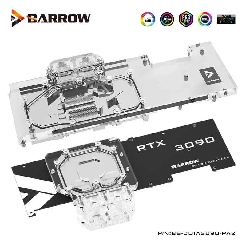 

Водяной блок Barrow GPU для цветной видеокарты iGame RTX 3090 Advanced OC,3080 Advanced/Ultra OC 10G