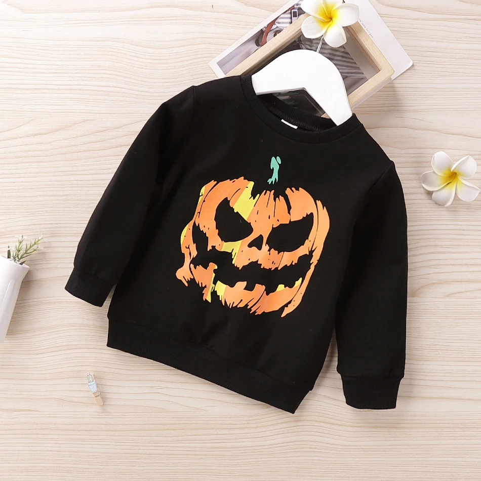 

Детская осенняя одежда, свитшоты для мальчиков и девочек, свитшоты с длинным рукавом и принтом тыквы и фонариков, детские костюмы на Хэллоуи...
