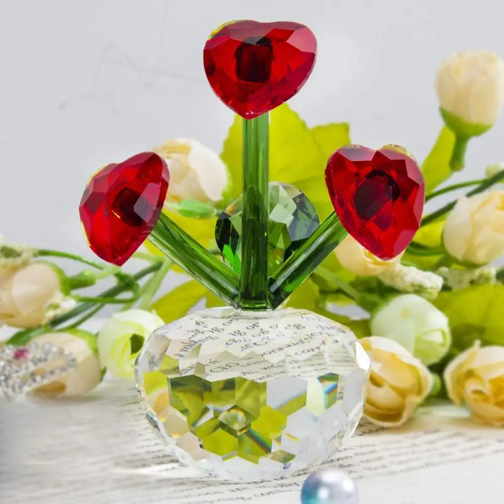 Украшения H &amp D в виде красных кристаллов сердца цветов пресс-бумаги подарок
