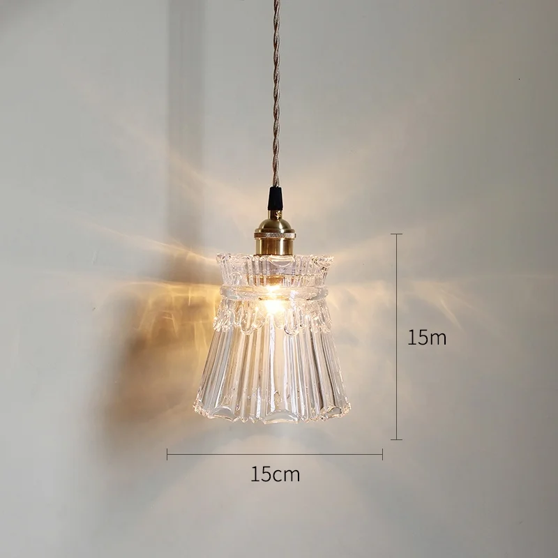 Плетеный полосатый стеклянный подвесной светильник в скандинавском стиле