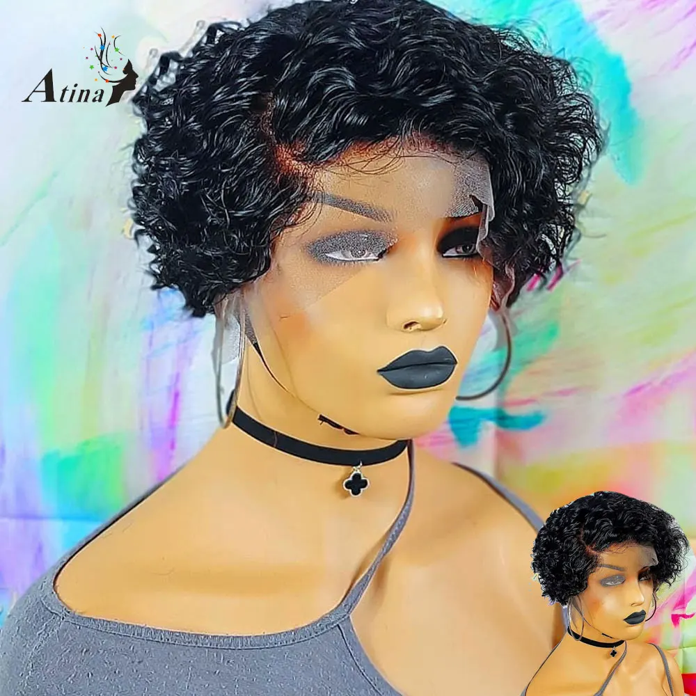 Вьющийся парик из человеческих волос 13x4 на сетке спереди бразильский с