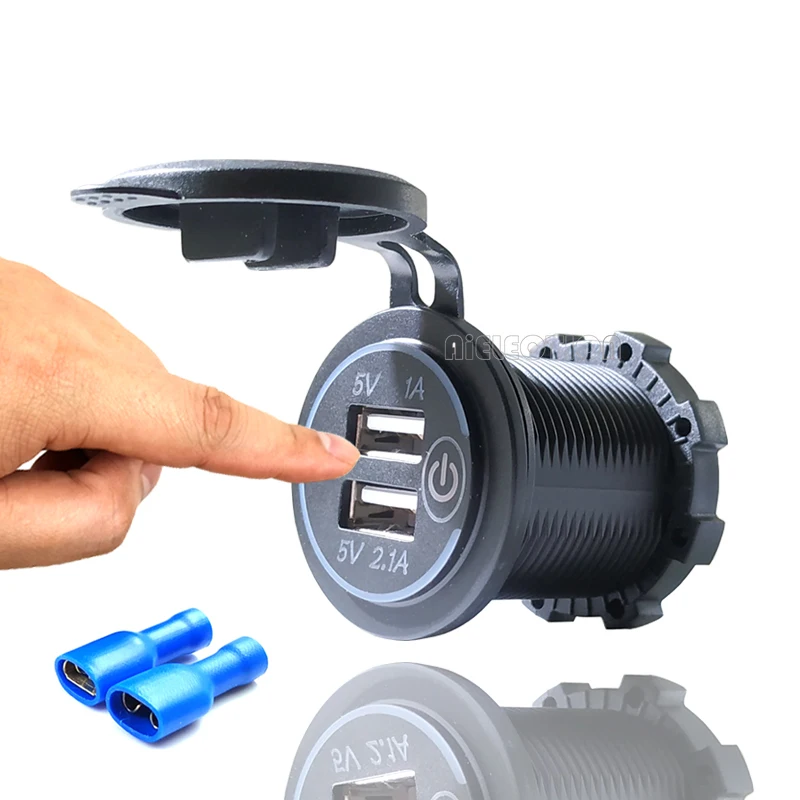 DIY Dual USB LED 3.1A 12 В/24 В розетка водонепроницаемый автомобильное зарядное устройство