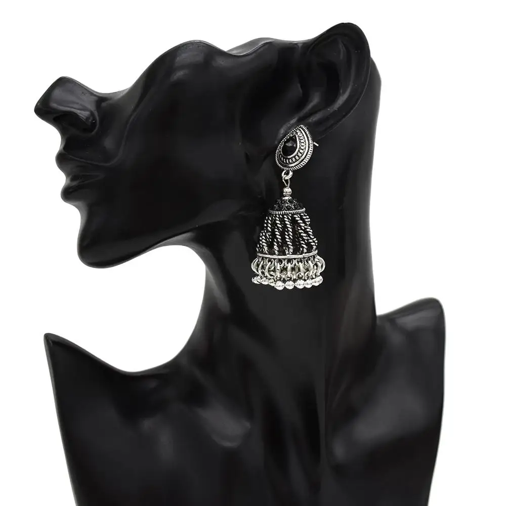 Египет окисленные золотые металлические серьги Jhumka Jhumki этнические большие с