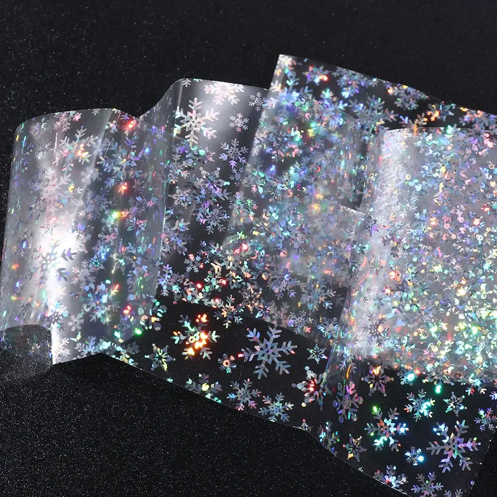 Разнообразные милые рождественские наклейки для ногтей Серебряные Снежинки |