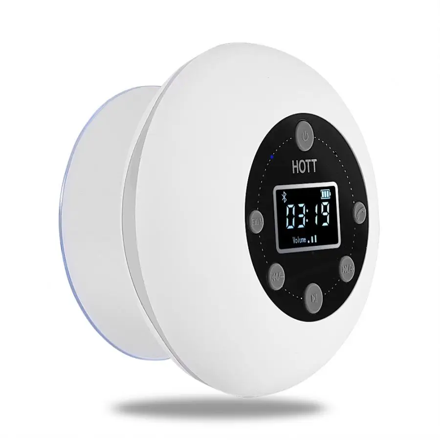 Мини Bluetooth беспроводной водонепроницаемый Душ динамик с присоской время цифровой дисплей FM радио микрофон громкой связи Steore выход