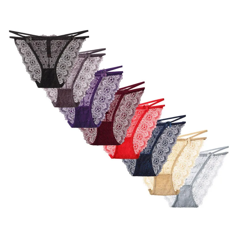 

8 Pcs Sexy Briefs Women's Panties Underwear Breathable Female Panty Lace Panties New Underwear For Women Lace Sexy BANNIROU