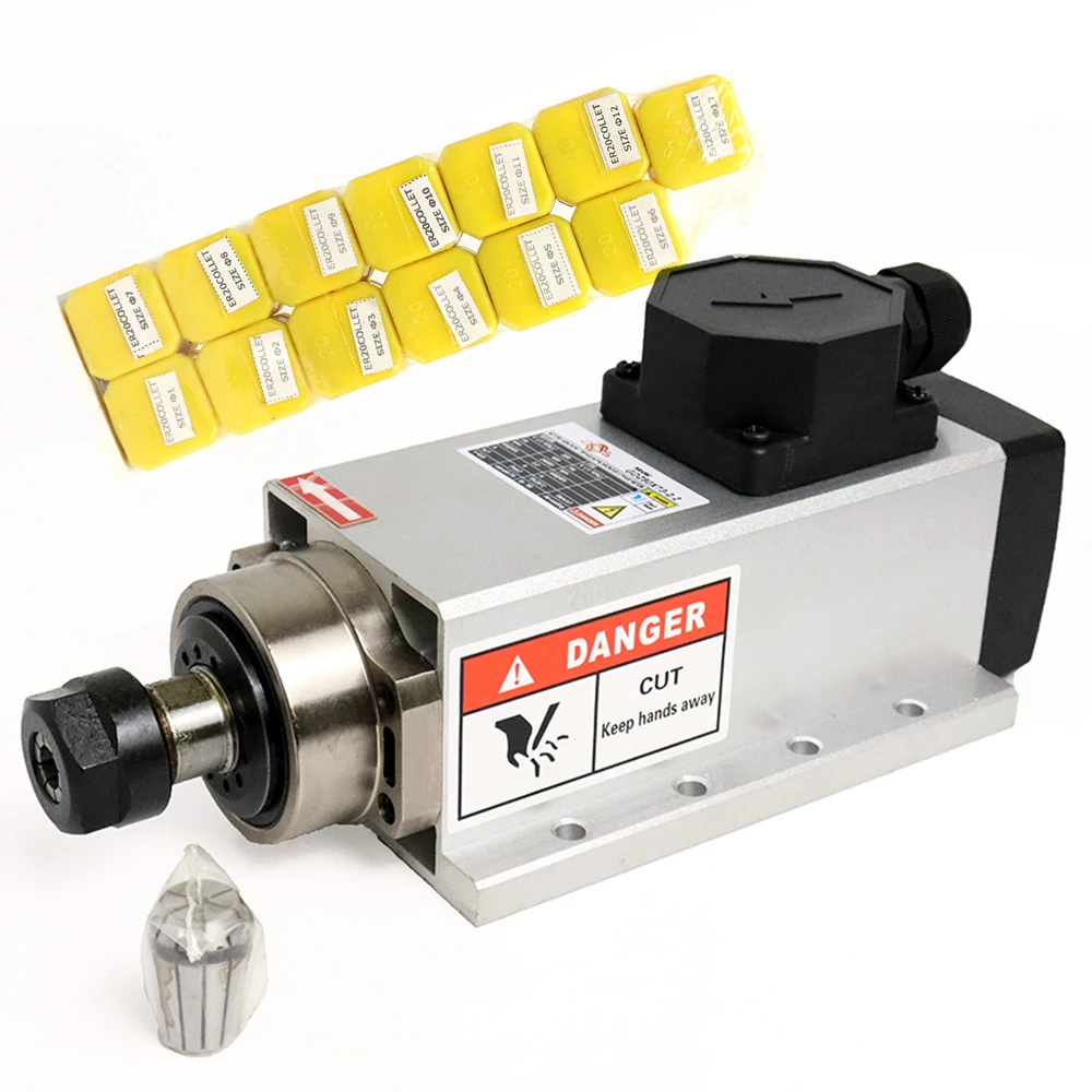 Бесплатная доставка квадратный шпиндель воздушного охлаждения с ЧПУ 220 В 380 2200