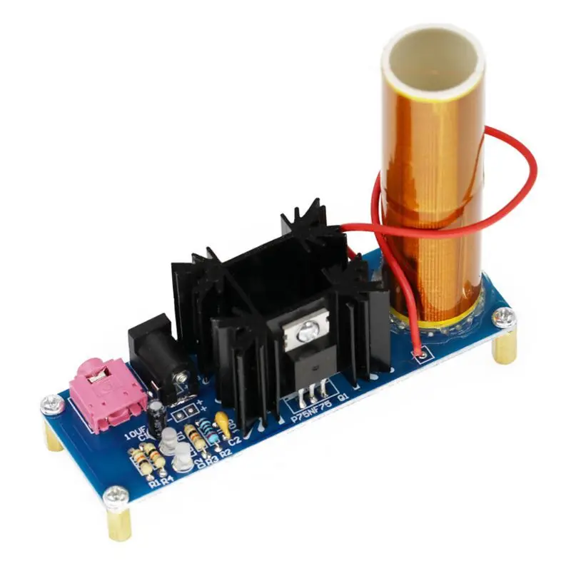 

DC 15-24V 15W Mini Tesla Coil Plasma Speaker Wireless Electric Electronic DIY Kit Wireless Transmission Module Board