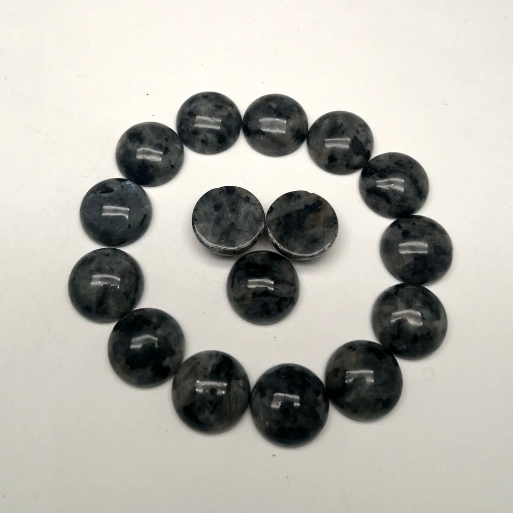 Модные круглые кабошоновые бусины 24 шт./лот из натурального камня с мерцающим