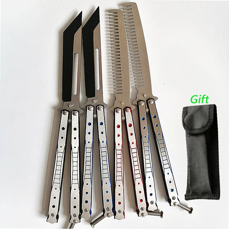 Нож бабочка тренировочный гребень с бабочкой нож без лезвия Складной Открытый