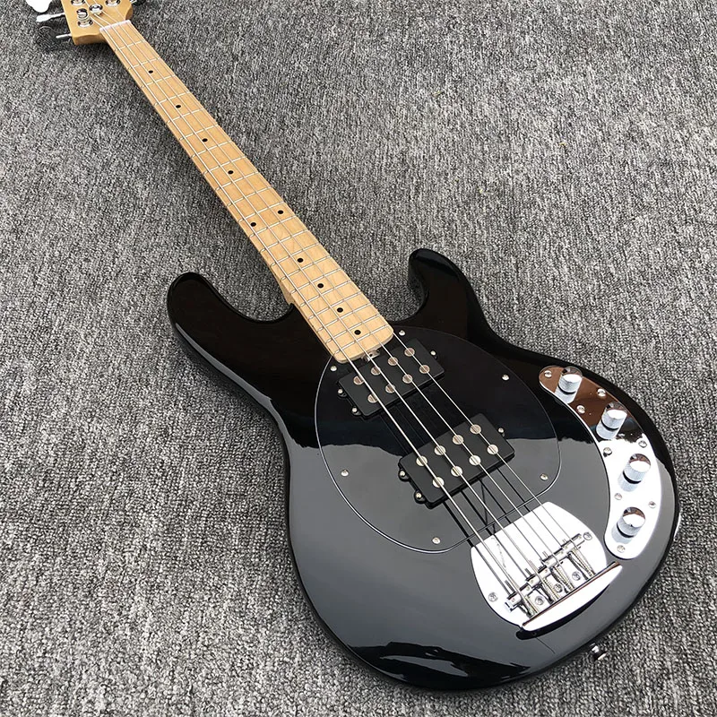 

High quality electric bass guitar,black 5 string bass guitar,free shipping