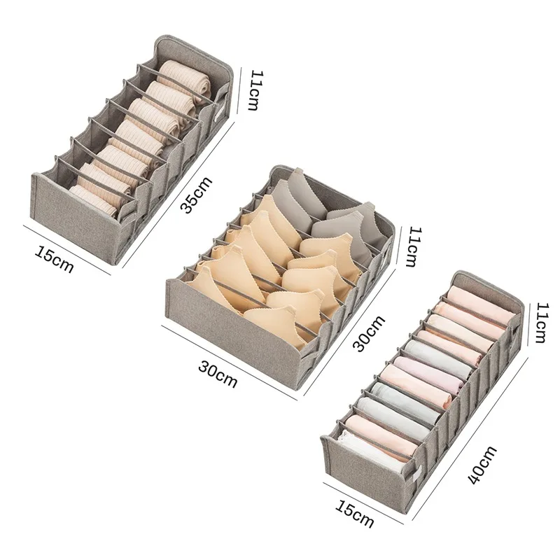 

UPGRADE Underwear Divider Drawer Lidded Closet Organizer For Ties Socks Shorts Bra Storage Boxes Non-woven fabric