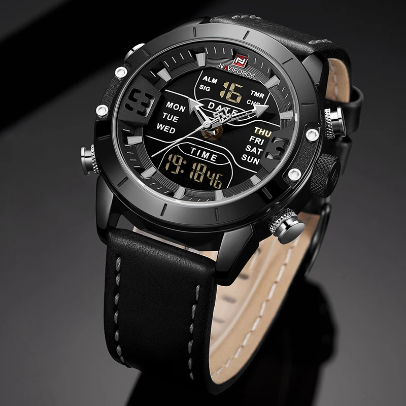 Часы NAVIFORCE Мужские кварцевые водонепроницаемые спортивные цифровые | Наручные