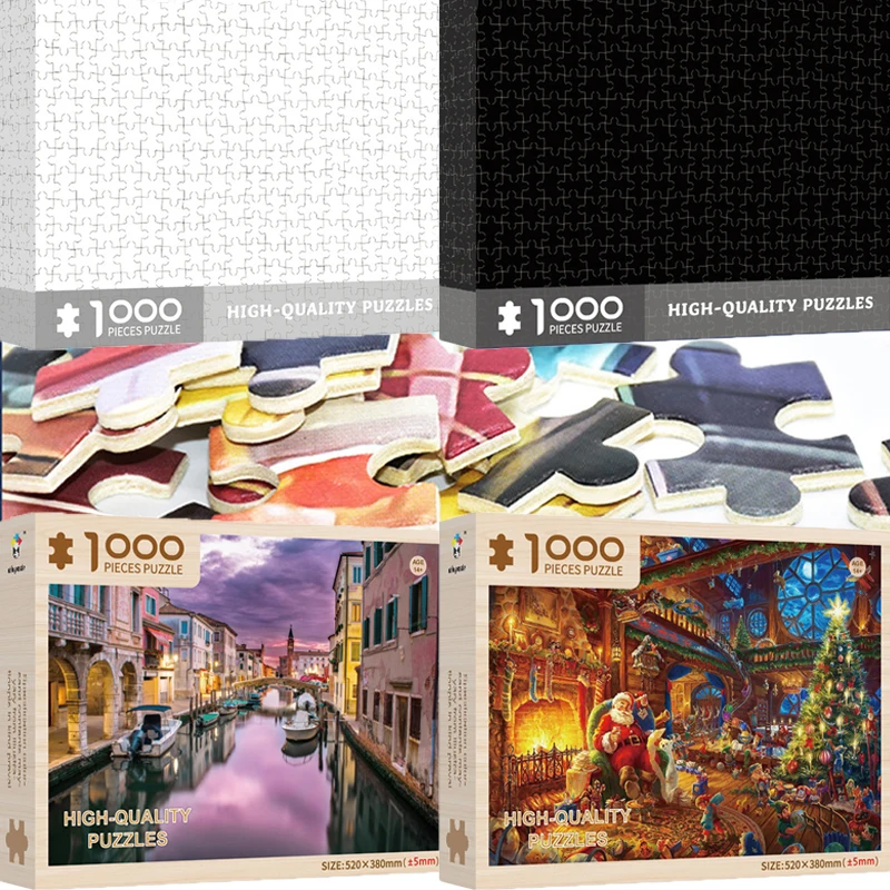 

Adult Wooden Puzzle 1000 Pieces Black White DIY Paint Animal Oil Landscape Jigsaw Puzzle Game 3D Christmas Gift Luxury Quality
