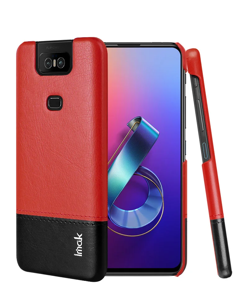 Blackish Red IMAK кожаный лаконичный чехол для Asus Zenfone 6 ZS630KL чехол Zenfone 6Z ZS630KL чехол для Asus 6 6Z Zenfone6 чехол для телефона - Цвет: Blackish Red