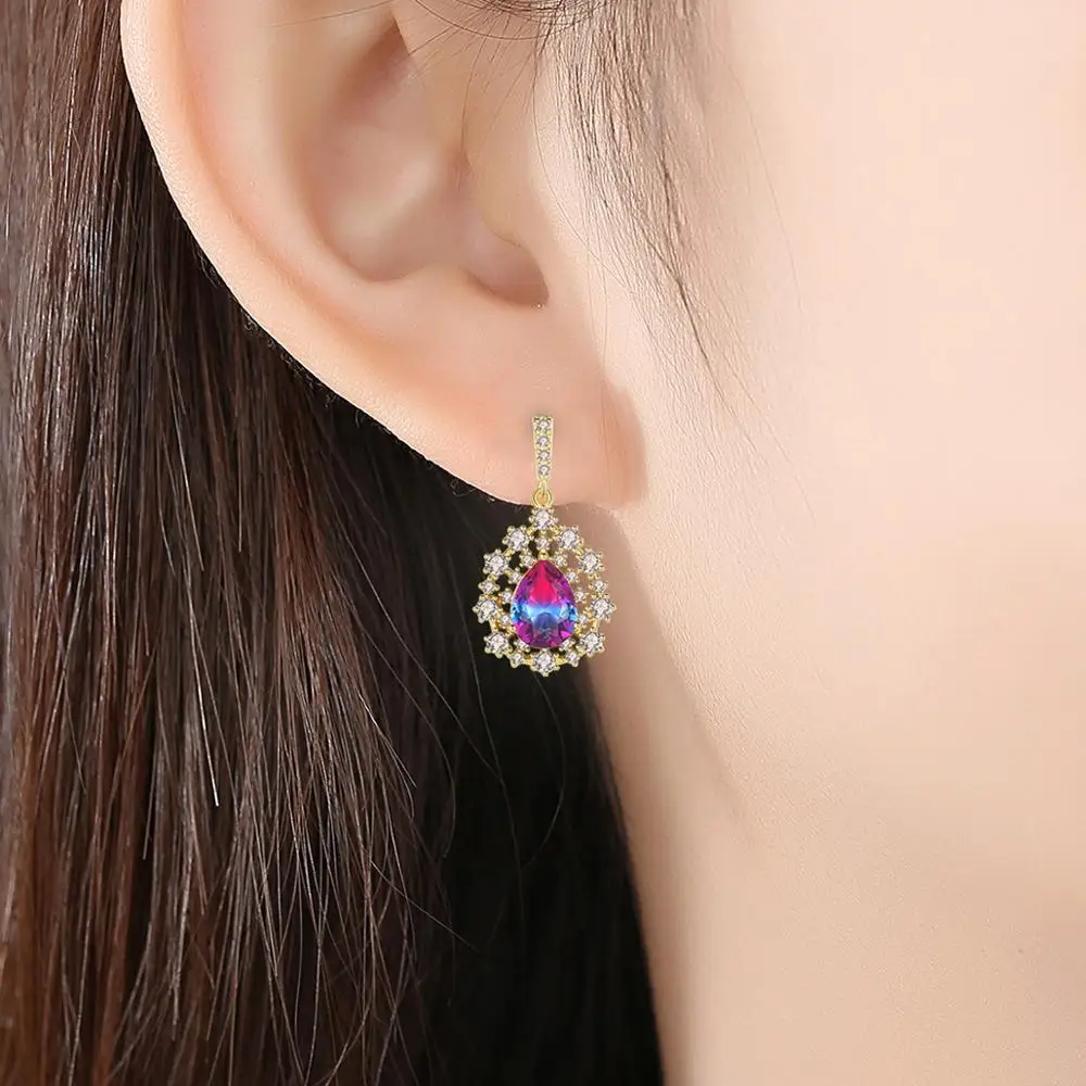 Винтажные Овальные Полые висячие серьги LUOTEEMI для женщин свадебные