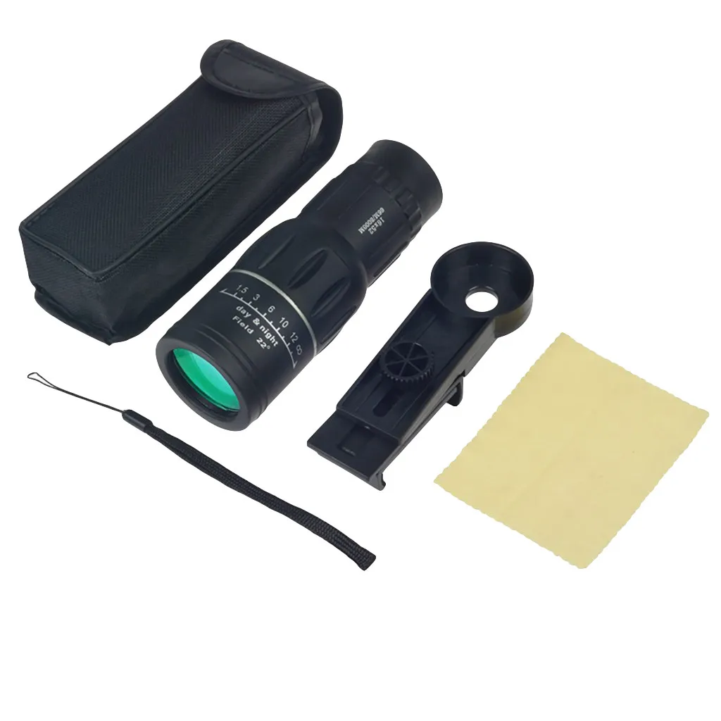 16x52 HD Dual Tone Monocular Telescope Compact Retractable Zoom Waterproof Micro Night Vision With Tripod Phone Clip | Инструменты
