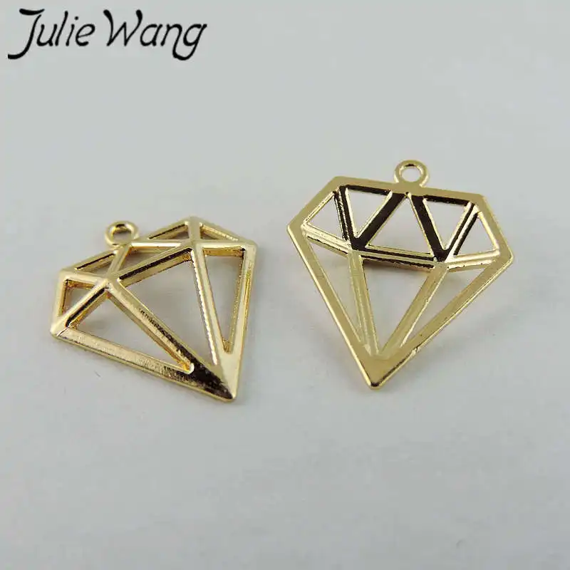 Julie Wang 40 шт. полые треугольные Подвески KC золотого цвета геометрические подвески