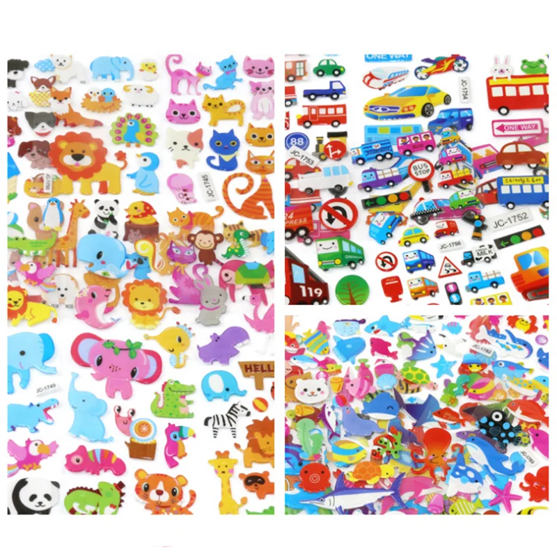 

Children's Cartoon Animal Puzzle Early Education 3D Stereo Sticker Reward Bubble Sticky Account Decoration Wholesale