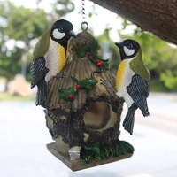 outdoor decoration tree hanging birds house sparrow feeder bird feeder resin crafts ornaments garden decor