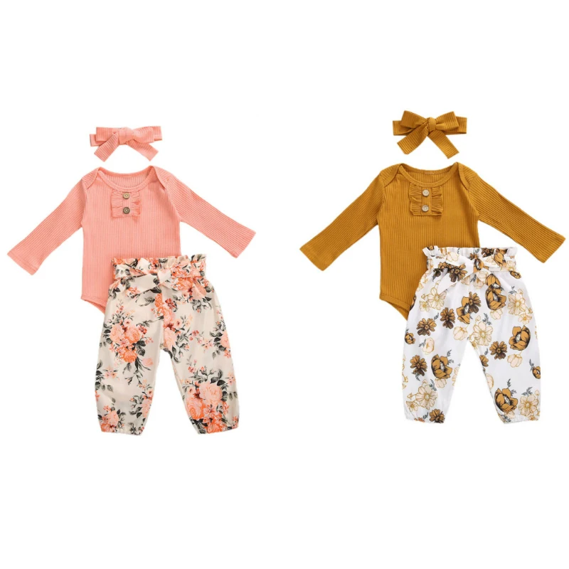 Детская Повседневная осенняя одежда pudcoco комбинезон с оборками и длинным рукавом