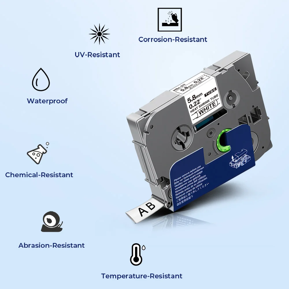 Совместимый с 6 мм лента термоусадочная трубка 611 запечатанных лент для черный на