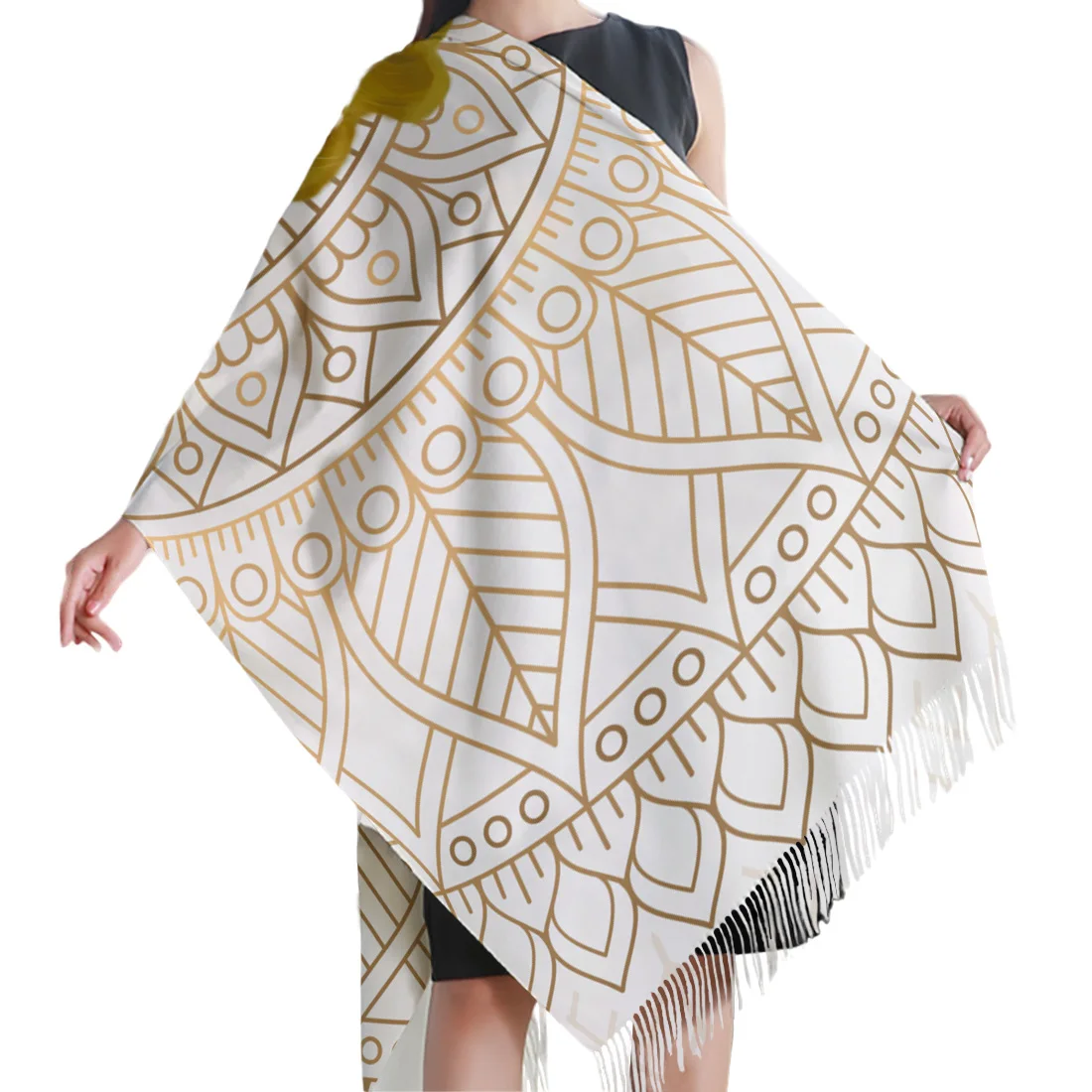 Мягкий кашемировый шарф в африканском стиле для женщин и мужчин желтые зимние