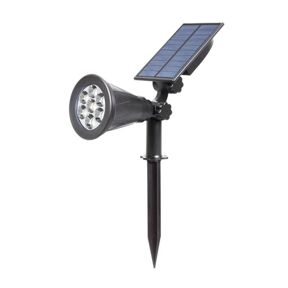 

7-диодный светильник на солнечной батарее с заземляющей вилкой, полезный уличный светильник на солнечной батарее для дорожек, двора, подъез...