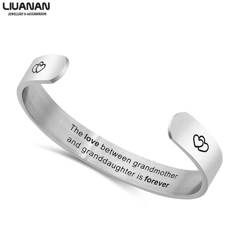 Браслет манжета с гравировкой для бабушки и внучки 10 мм|Браслеты| |