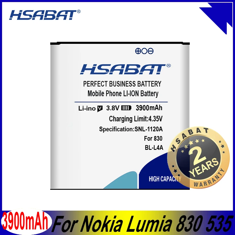 HSABAT 3900mAh BL-L4A BLL4A BL L4A BV-L4A аккумулятор для Nokia Lumia 830 535 RM984 RM- 1090 1089 |