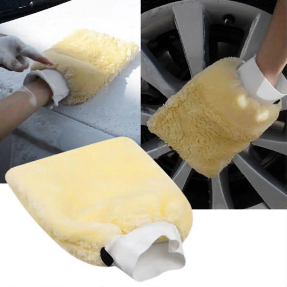 

1 PC 24*16cm Double Side Polishing Mitts Buffing Car Cleaning Wash Glove Top Quality Plush Car Care Cleaning Motorcycle Washer