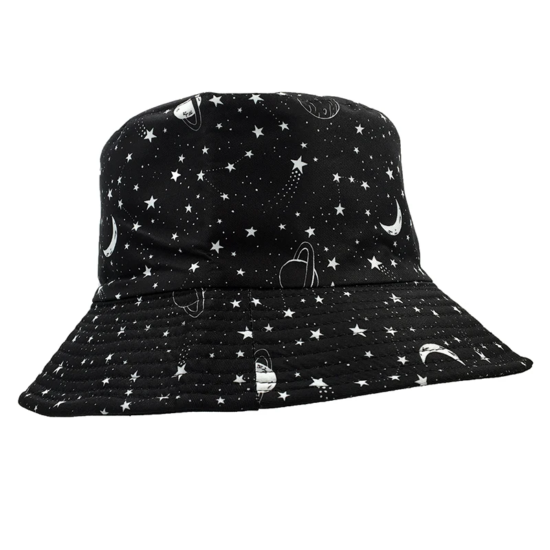 Панама с принтом планеты звезд Луны хлопковая шляпа от солнца для отдыха на