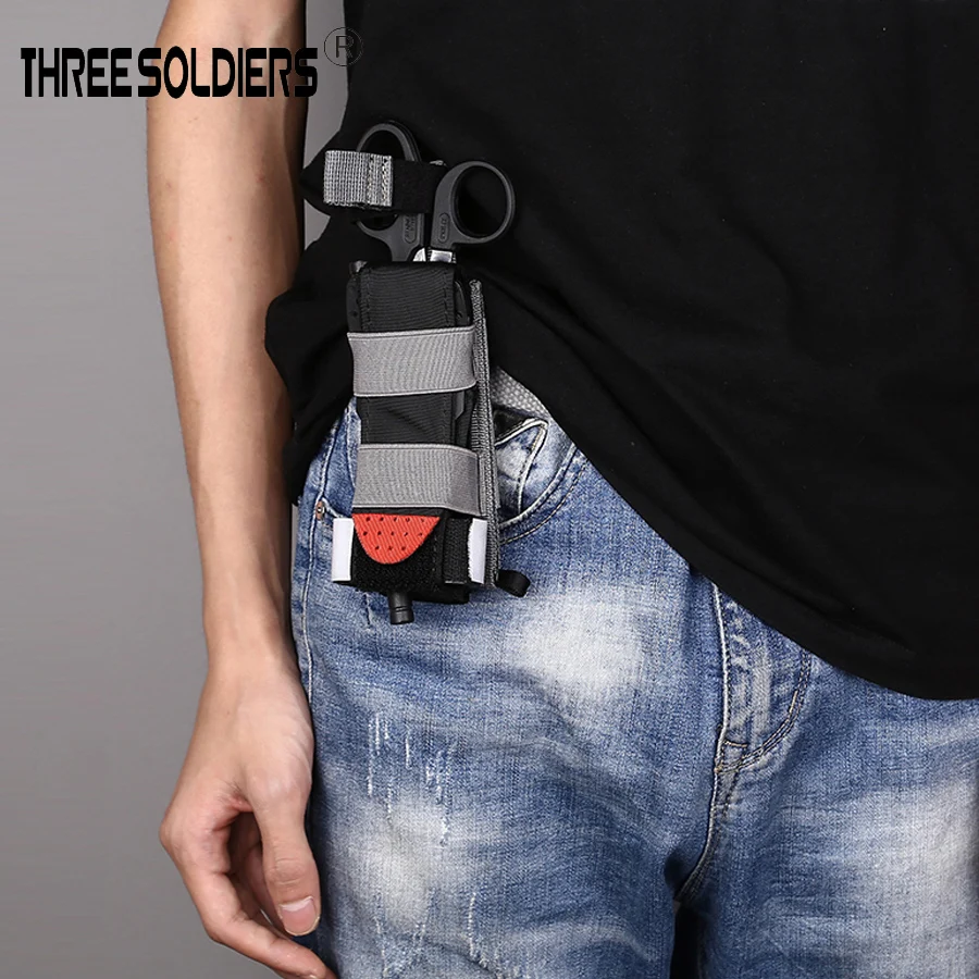 

Molle тактическая сумка-жгут военные медицинские ножницы держатель сумки на ремне на открытом воздухе Принадлежности для охоты ножевой фонарик кобура