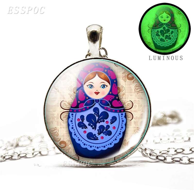 Ожерелье с подвеской в этническом стиле светящаяся темноте кукла русского