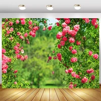 laeacco spring backdrops blossom flowers grass vine park garden scenic photography backgrounds photocall photo studio